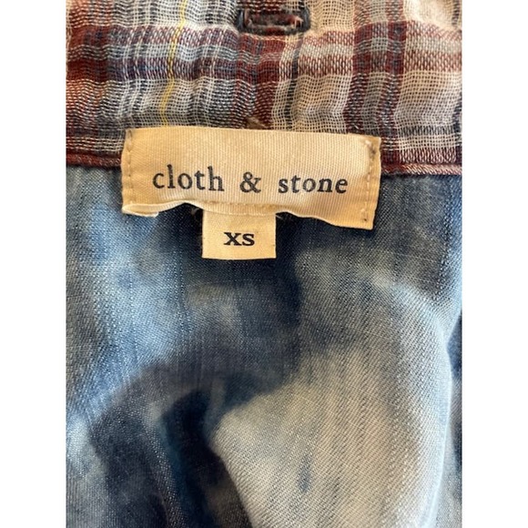 Clothe & Stone (Anthropology) Women Size XS Shirt V-Neck Button-Up 100% cotton - Picture 4 of 5